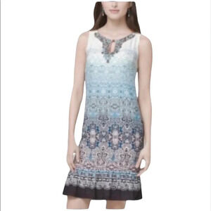 COPY - White House Black Market Sleeveless Floral Paisley Beaded Collar Lined D…